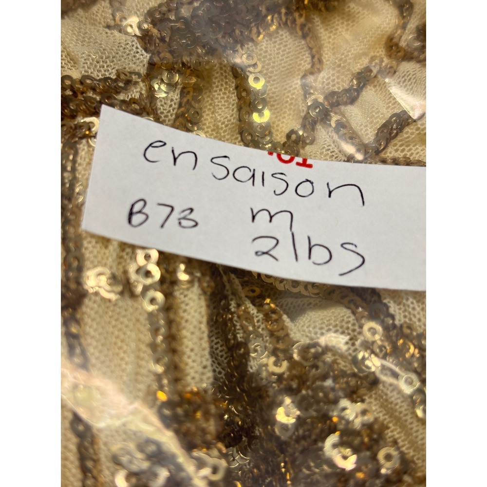 New Free People En Saison Midi Skirt Romi Sequin Gold‎ Flowy Boho Glam Medium - Picture 12 of 12